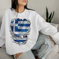 Greece Flag Greek Greece Flag For Women Sweatshirt Frauen Geschenke für Sie