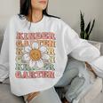 Groovy Kindergarten Back To School First Day Of Kindergarten Women Sweatshirt Gifts for Her