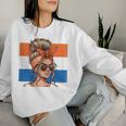 Holland Fan Item Women's Messy Bun Holland Flag Sweatshirt Frauen Geschenke für Sie