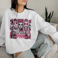 Horror Girl In October We Wear Pink Breast Cancer Halloween Women Sweatshirt Gifts for Her