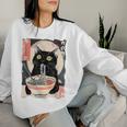 Kawaii Cat Eating Ramen Noodles Anime Girls Ns Women Sweatshirt Gifts for Her