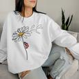 Ladybird On Daisy Blue Sweatshirt Frauen Geschenke für Sie