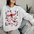 St Georges Day Outfit For & English Flag Butterflies Women Sweatshirt Gifts for Her