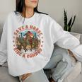 Western Country Save A Horse Ride A Cowboy Riding Horse Women Sweatshirt Gifts for Her