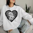 Youth Goth Kid Black Heart & Skulls Alternative Emo Boys Or Girls Women Sweatshirt Gifts for Her