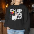 Alpaca Ich Bin Schon 9 Geburtstag Llama Sweatshirt Frauen Lustige Geschenke