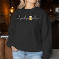 Beer Heartbeat Beer Pils Wheat Ecg Beer Drinker Sweatshirt Frauen Lustige Geschenke