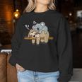 Bradipo Pigro Carino Divertente Con Baby Koala Mamma Orso Women Sweatshirt Regalos divertidos