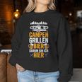 Camping Barbecue Beer Darum Bin Ich Hier Camping S Sweatshirt Frauen Lustige Geschenke