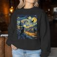 Cat Halloween Van Gogh Starry Night Pumpkin Women Women Sweatshirt Unique Gifts