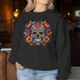 Crâne En Sucre Floral Dia De Los Muertos Mexicain Catrina Sweat-shirt pour femme Cadeaux drôles