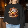Cute Ghost Reading Book Lovers Halloween Autumn Ghost Coffee Women Sweatshirt Personalized Gifts