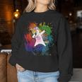 Dabbing Unicorn Rainbow Tie Dye Splatter Cute Dab Trendy Women Sweatshirt Regalos divertidos