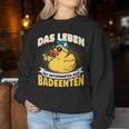 Das Leben Ist Relaxter Mit Badeduck Sweatshirt Frauen Lustige Geschenke