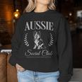 Donna Australian Shepherd Mom Dog Owner Lover Aussie Social Club Con Collo A Women Sweatshirt Regalos divertidos