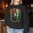 Donna Divertente Boston Terrier Alien You're Chosen One Ufo Uomini Donne Con Collo A Women Sweatshirt Regalos divertidos