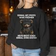 Einmal Mit Profis Teddybär Sayings Sweatshirt Frauen Lustige Geschenke