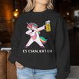 Es Escaliert Eh Dabbing Unicorn With Beer Unicorn & Beer Sweatshirt Frauen Lustige Geschenke