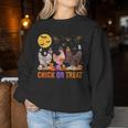 Fall Halloween Chicken Pumpkin Chick Or Treat Spooky Women Sweatshirt Unique Gifts