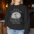 Im Falle Schlechter Laune Hier Katze Platzieren Hier Katzen Sweatshirt Frauen Lustige Geschenke