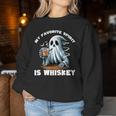 My Favorite Spirit Is Whiskey Ghost Drinking Whiskey Women Sweatshirt Personalized Gifts