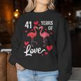 Flamingo-Ehemann Und Ehefrau Tanzen Zusammen Und Freuen Sich Über 41 Jahre Liebe Sweatshirt Frauen Lustige Geschenke