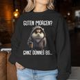 Guten Morgen Ganz Dünnes Eis- Morgenmuffel Coffee Hamster Sweatshirt Frauen Lustige Geschenke