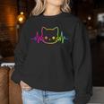 Heartbeat Cat Pour Hommes Et S Enfants Chatons Amoureux Des Chats Drôles Et Mignons Sweat-shirt pour femme Cadeaux drôles