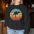 Kangaroo Retrointage 60S 70S Sunset Mammal Sweatshirt Frauen Lustige Geschenke