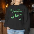 Lindo Adorable Con Mariposaserdes Cuello Sudadera Mujer Regalos divertidos