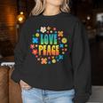 Love Peace Flowersintage 80S Floral Hippie Hippi Hippy Women Sweatshirt Regalos divertidos