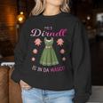 Mei Dirndl Is In Da Wäsch Lausmadl Women's Costume Dirndl Sweatshirt Frauen Lustige Geschenke