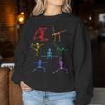 Rainbow Yoga Skeleton Exercise Bone Halloween Party Namaste Women Sweatshirt Funny Gifts