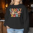 Retro Groovy Aunt 1St Birthday Auntie Matching Family Hippie Women Sweatshirt Personalized Gifts