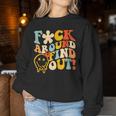 Retro Groovy Fuck Around And Find Out Fafo Sayings Women Sweatshirt Personalized Gifts