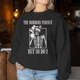 Retro The Horrors Persist But So Do I Humor Skeleton Coffee Women Sweatshirt Personalized Gifts