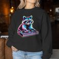 Retro Raccoon Dj Children Raccoon Sweatshirt Frauen Lustige Geschenke