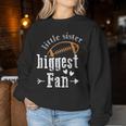 Sister Sibling Best Little Sister Biggest Fan Football Women Sweatshirt Personalized Gifts