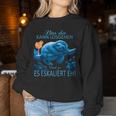 Sloth Bin Da Kann Losgehen Und Ja Es Escaliert Eh Costume Sweatshirt Frauen Lustige Geschenke