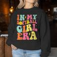 In My Softball Girl Era Retro Groovy Softball Girl Women Sweatshirt Personalized Gifts