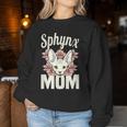 Sphinx Mamma Amante Gatto Sphynx Hairless Madre Razza Gatto Nudo Women Sweatshirt Regalos divertidos