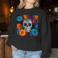 Tête De Mort Mexicaine Dia De Muertos Jour Des Morts Floral Sweat-shirt pour femme Cadeaux drôles