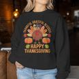 Thankful Grateful Blessed Turkey Happy Thanksgiving Women Sweatshirt Personalized Gifts