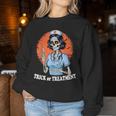 Trick Or Treatment Halloween Nurse Skeleton Ghost Women Sweatshirt Unique Gifts