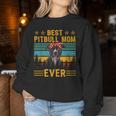 Vintage Retro Best Pit Bull Mom Ever Dog Lover Día De La Madre Sudadera Mujer Regalos divertidos