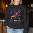 Women's From 250 KmH Zzug Mein Besen Nach Rechts Witches Saying Sweatshirt Frauen Lustige Geschenke