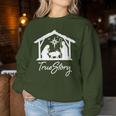 Christian Religious Christmas Nativity Scene True Story Women Sweatshirt Personalized Gifts