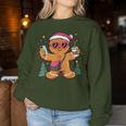 Gingerbread Man Cookie Santa Claus Hat Christmas Boys Girls Women Sweatshirt Funny Gifts