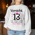 13Th Birthday Girl -Orsicht 13 Years Nager Sweatshirt Frauen Lustige Geschenke