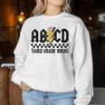 3Rd Grade Rock And Roll Letters Abcd Alphabet Back To School Women Sweatshirt Funny Gifts